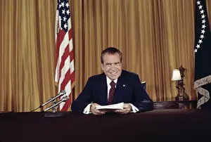 President Richard Nixon after Addressing Nation on Watergate