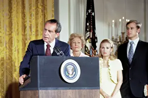 President Richard Nixon and Family Making Farewell Speech