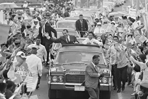 Motorcade Prints: President Richard Nixon in Motorcade in Philippines