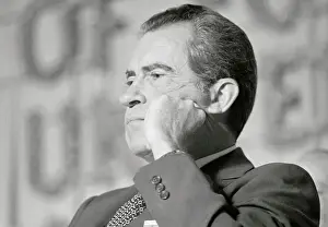 Hands On Face Prints: President Richard Nixon in Pensive Mood at Rivergate Hall