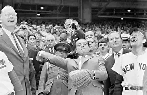 President Richard Nixon Pitching Baseball