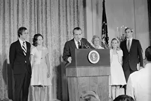 Farewell Prints: President Richard Nixon Speaking at Podium