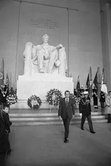 President Richard Nixon Walking Away from Lincoln Memorial
