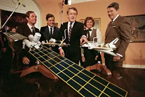 President Ronald Reagan with Space Exploration Officials