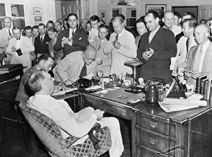 President Roosevelt and Reporters