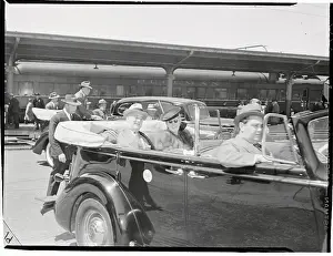 President Roosevelt and His Secretary Margaret Le Hand Riding in Chauffeured Car