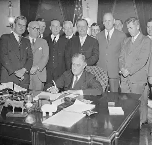 President Roosevelt Signing Bill