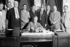 President Roosevelt Signing Home Owners Loan Act