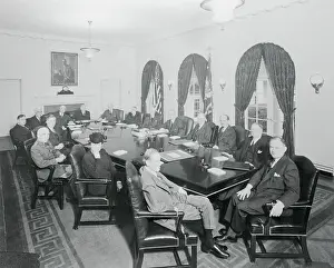 Stimson Prints: President Roosevelt With His War Cabinet