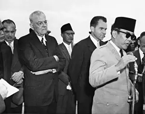 President Sukarno at Microphone