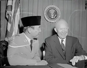 Sukarno Prints: President Sukarno with President Eisenhower