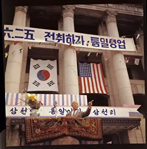 President Syngman Rhee Addressing Crowd in Seoul