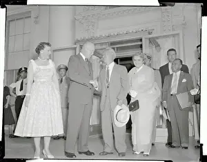 President Syngman Rhee Shaking Hands with President Eisenhower