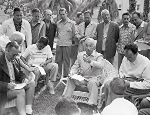 President Truman Holding Press Conference
