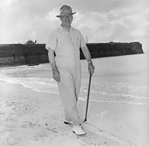 Strolling Prints: President Truman Taking Beach Stroll