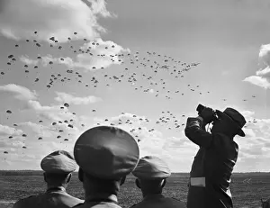 Binoculars Prints: President Truman Watches Paratroopers