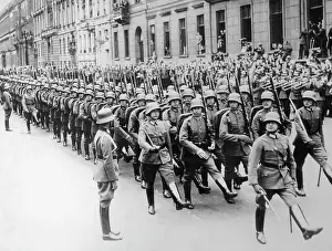 President von Hindenburg Reviewing German Troops