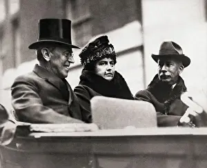 Columbus Day Prints: President Wilson and Wife with Edward M. House