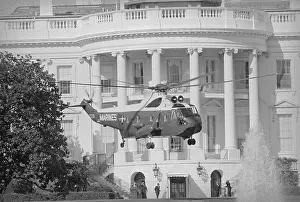 Helicopter Prints: Presidential Helicopter Departing For Virginia