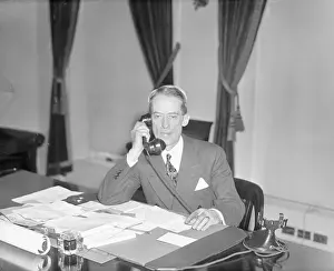 Marvin Mcintyre Prints: Presidential Secretary Marvin McIntyre at His Desk