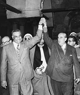 Syrian Prints: Presidents Abdel Nasser and Shukri al-Kuwatli Forming New Union