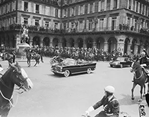 Motorcade Prints: Presidents Kennedy and De Gaulle in Motorcade