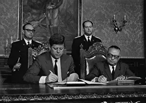 Pres.Kennedy, Pres.Betancourt Sign Contra