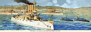 Pacific Prints: The Pride of the Pacific in San Francisco Harbor, May, 1908