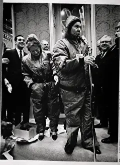Prime Minister and Mrs. Lester Pearson in Snowsuits
