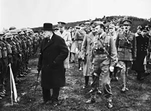 Prime Minister Winston Churchill with Troops at Tank Capabilities Review