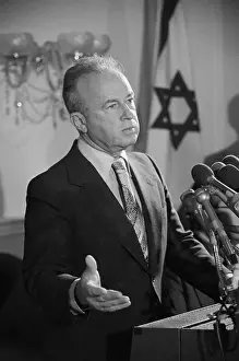 Prime Minister Yitzhak Rabin At News Con