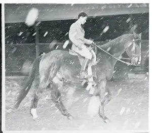 Akihito Prints: Prince Akihito Horseback Riding