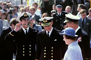 Prince Andrew with Queen Elizabeth and Prince Philip