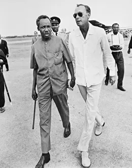 Bernhard Prints: Prince Bernhard of the Netherlands and Julius Nyerere on Airfield