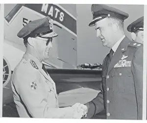Bernhard Prints: Prince Bernhard Shaking Hands with Dean C. Strother