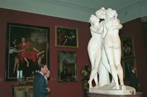 Prince Charles Strolling with Curator at the National Gallery of Art
