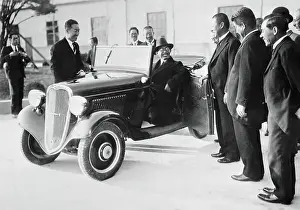 Chichibu Prints: Prince Chichibu Sitting in Automobile During Japanese Showing