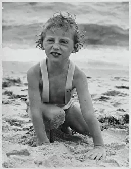 Prince Harald Playing on Beach