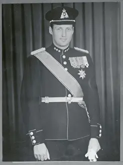 King Of Norway Prints: Prince Harald Smiling in Uniform
