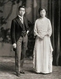 Hirohito Prints: Prince Hirohito and Princess Nagato