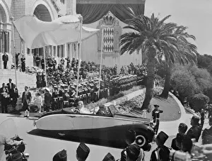 Monaco Prints: Prince Rainier and Princess Grace Riding in Car