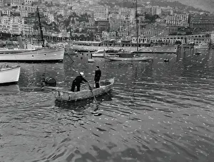 Monaco Prints: Prince Rainier Standing in a Boat