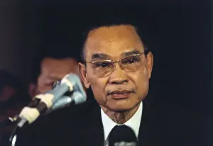 Prince Sisowath Sirik Matak During Press Conference at Presidential Palace