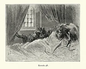 Images Dated 11th December 2019: Princes enchanted sleep disturbed. Orlando Furioso