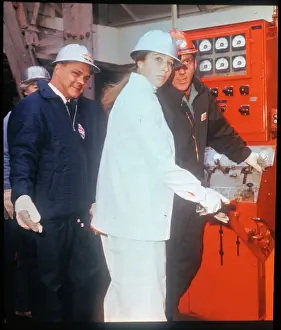 Princess Anne Visiting a Drilling Rig