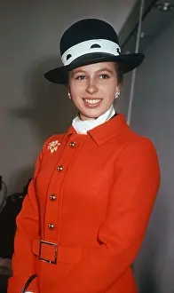 Princess Royal Prints: Princess Anne Wearing a Smart Hat and Red Coat