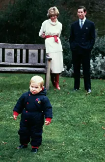 Prints of (Original Caption) A Royal Romance: Princess Diana and Prince Charles with a Young Prince William