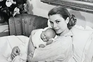 Throne Prints: Princess Grace Holds Newborn Son, Albert