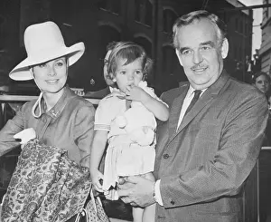 Stephanie Prints: Princess Grace with Husband Holding Princess Stephanie