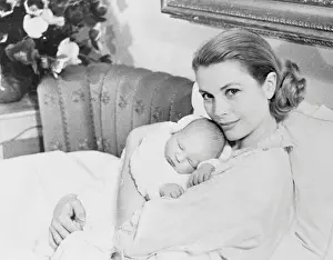 Albert Ii Prints: Princess Grace and Infant Son